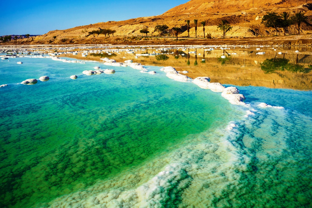 landscape with dead sea coastline